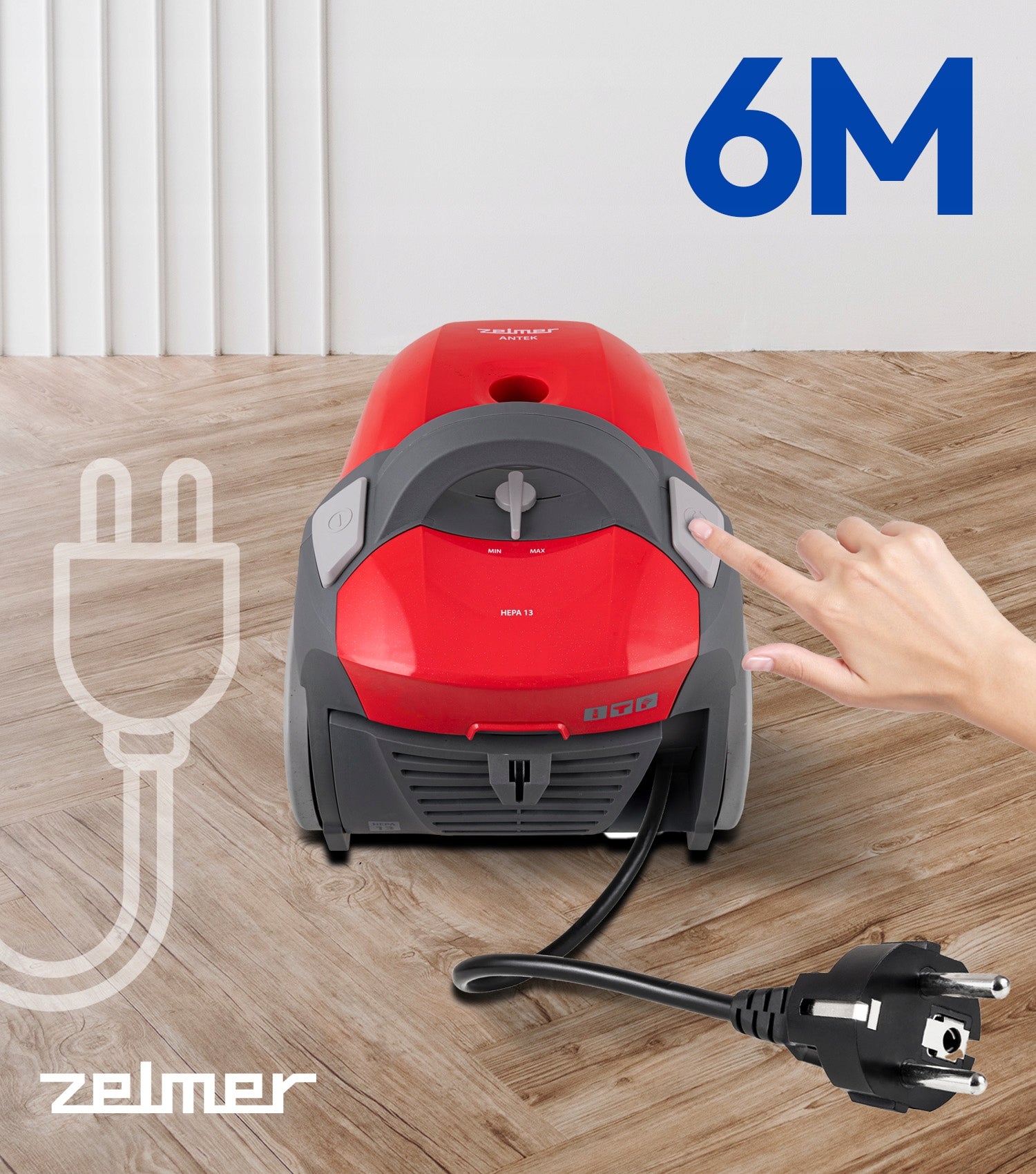 ODKURZACZ WORKOWY ZELMER ANTEK TRADYCYJNY Z FILTREM HEPA +KOŃCÓWKI ECO 900W