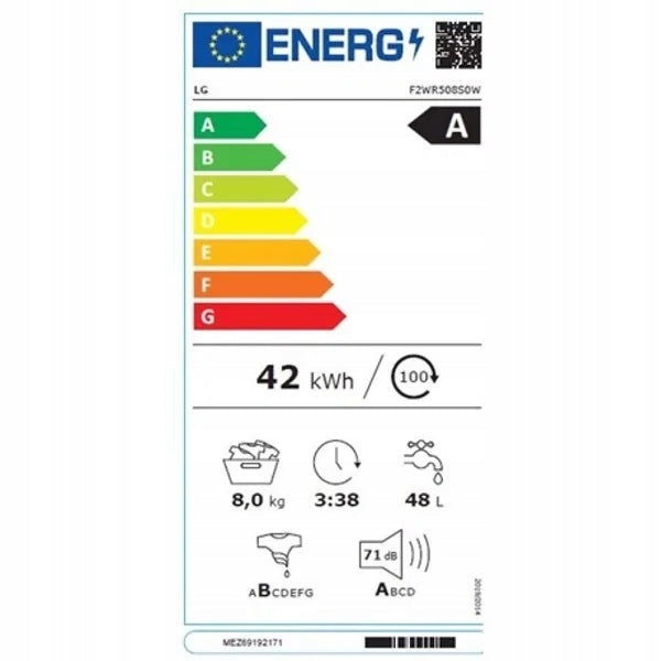 Pralka LG F4W90722W 9kg 1400 obr/min 71 dB Biały