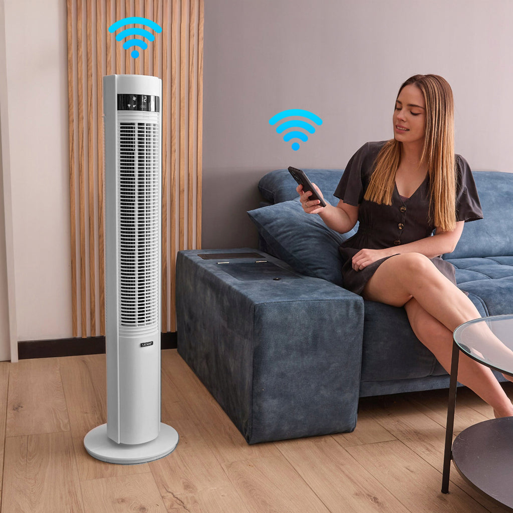 Wentylator kolumnowy stojący Cichy 29dB Yoer 3D +10m zasięg Jonizacja AROMA