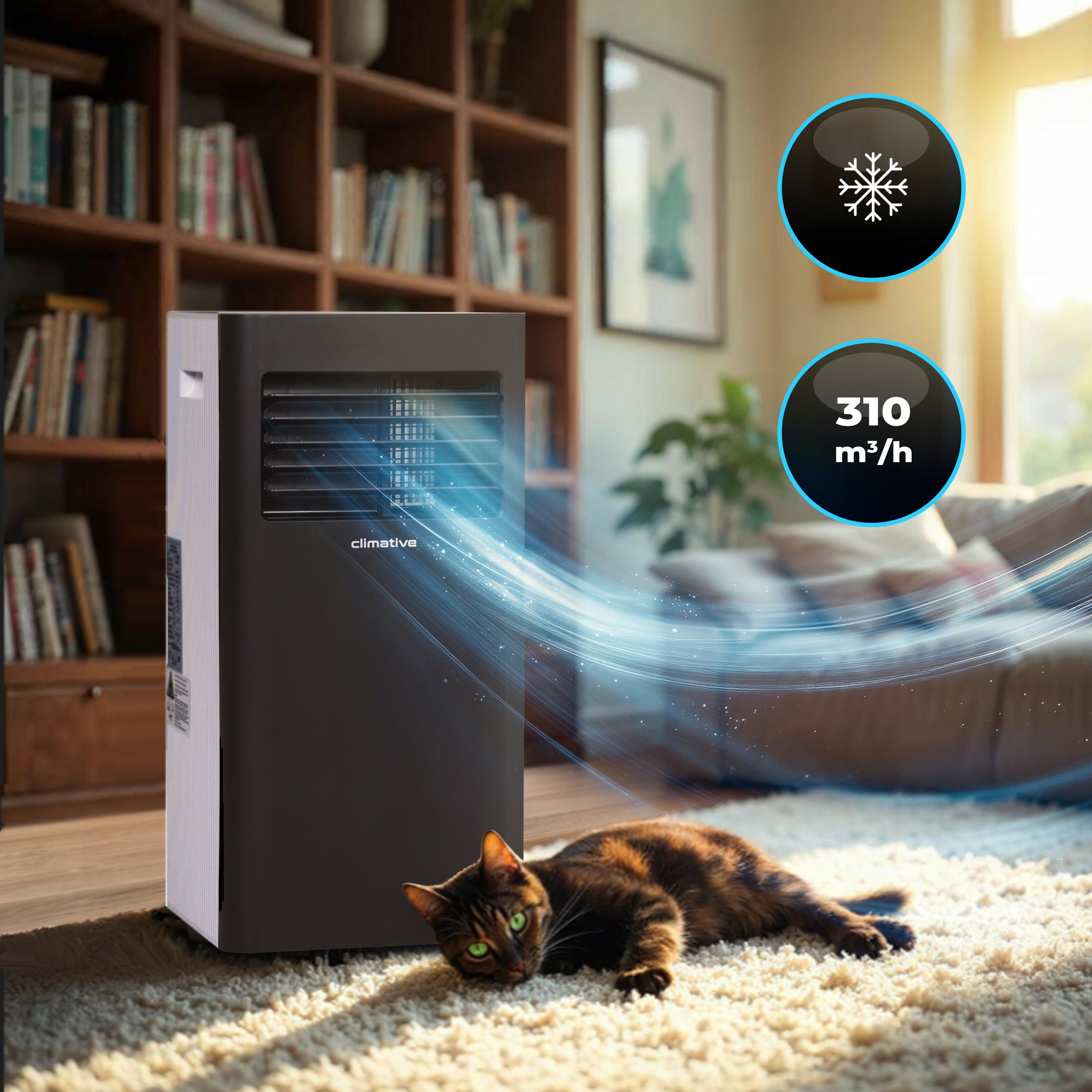 Klimatyzator przenośny pokojowy MINI 2,6 kW mały cichy WiFi 26 m2 uszczelka