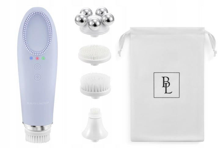 Beauty Limited Szczoteczka soniczna do twarzy 5w1 MASAŻ Kobido Ciepły Rotacja IPX5 Gray