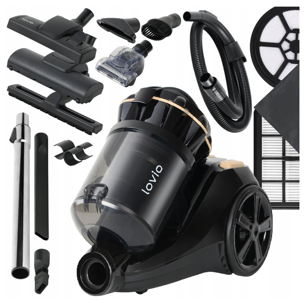 ODKURZACZ BEZWORKOWY CYKLONOWY MOCNY CICHY TURBOSZCZOTKA HEPA 15w1 LOVIO