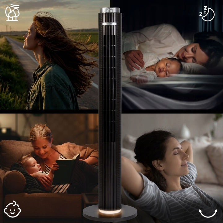 EBERG Wentylator kolumnowy stojący EBERG ELIF wiatrak 117cm LED +JONIZACJA+AROMA