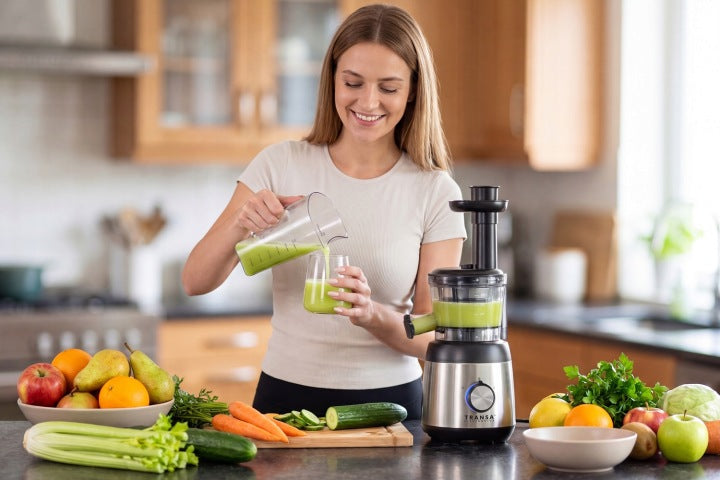 Transa Electronics WYCISKARKA WOLNOOBROTOWA DO SOKÓW OWOCÓW WARZYW JuiceWell DUŻA MOC 400W