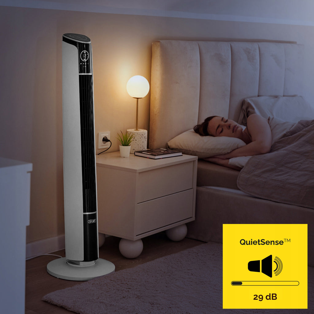 Wentylator kolumnowy stojący Cichy 29dB Yoer 3D +10m zasięg Jonizacja AROMA