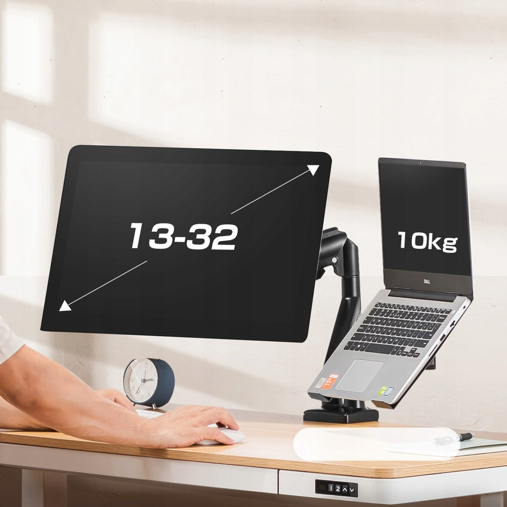 Uchwyt monitora do 2 monitorów (13'-32'), obrotowy o 360°, VESA 75 i 100
