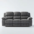 Sofa trzyosobowa z tkaniny szarej