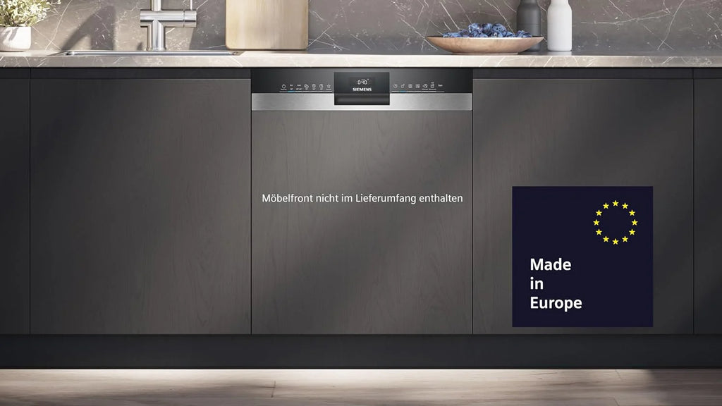 Siemens SN43ES14VE, iQ300 Smarter Geschirrspüler, Unterbau-Spülmaschine mit Besteckschublade, 60 cm, automatische Türöffnung dank autoOpen dry, besonders leise mit iQdrive-Motor, aquaStop, Edelstahl