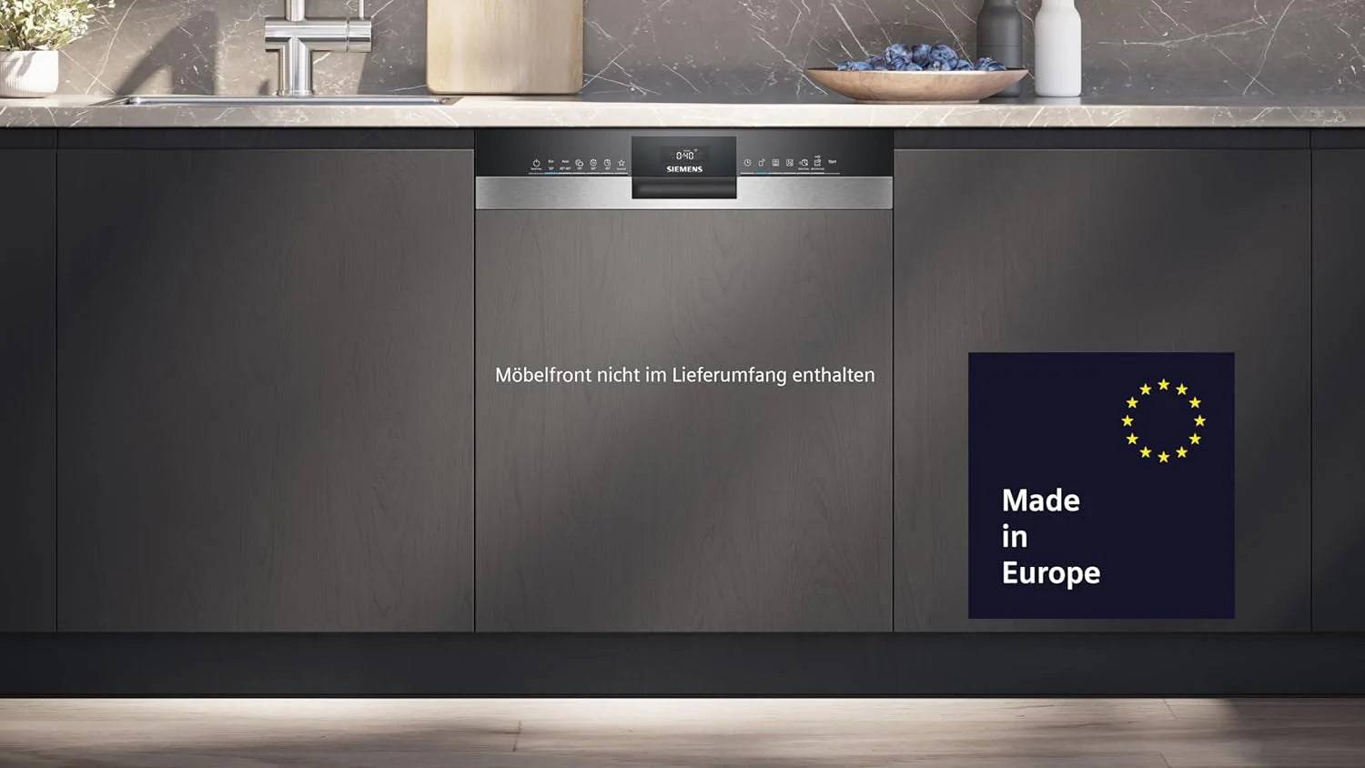 Siemens SN43ES14VE, iQ300 Smarter Geschirrspüler, Unterbau-Spülmaschine mit Besteckschublade, 60 cm, automatische Türöffnung dank autoOpen dry, besonders leise mit iQdrive-Motor, aquaStop, Edelstahl