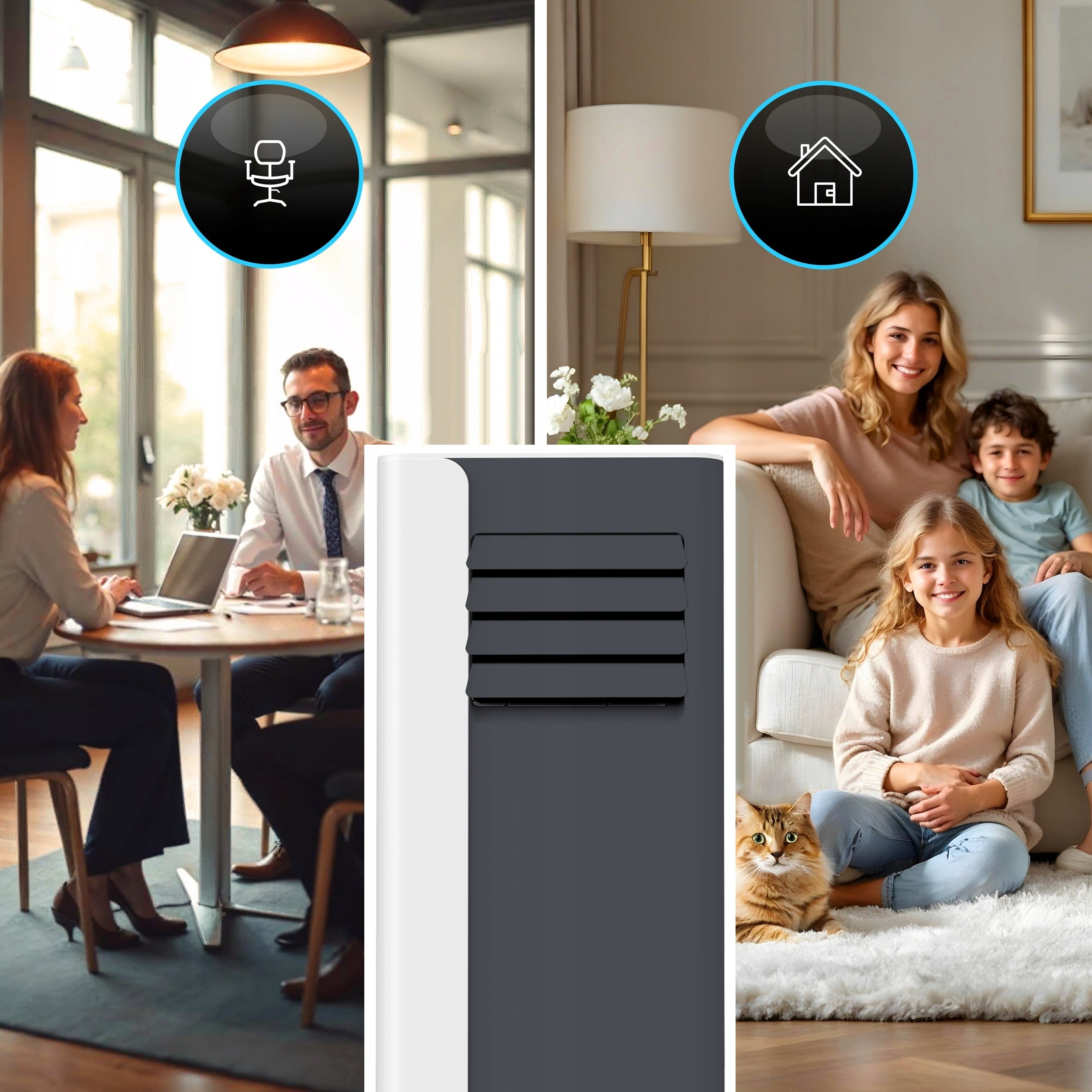Klimatyzator przenośny pokojowy MINI 2,6 kW mały cichy WiFi 26 m2 uszczelka