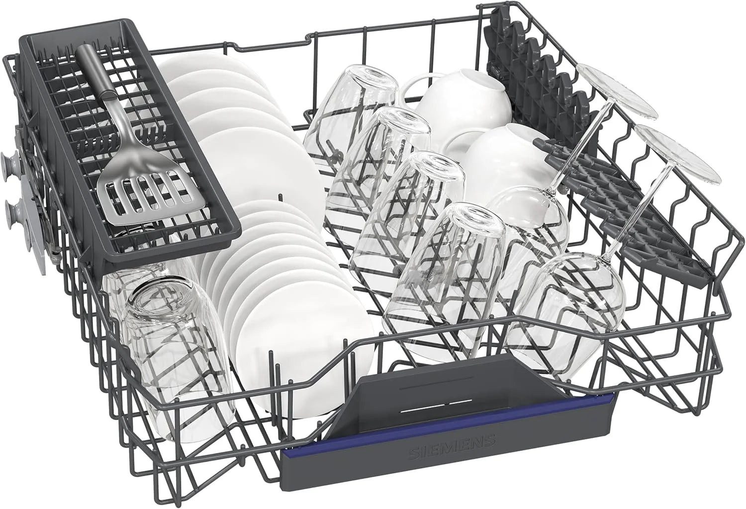 Siemens SN43ES14VE, iQ300 Smarter Geschirrspüler, Unterbau-Spülmaschine mit Besteckschublade, 60 cm, automatische Türöffnung dank autoOpen dry, besonders leise mit iQdrive-Motor, aquaStop, Edelstahl