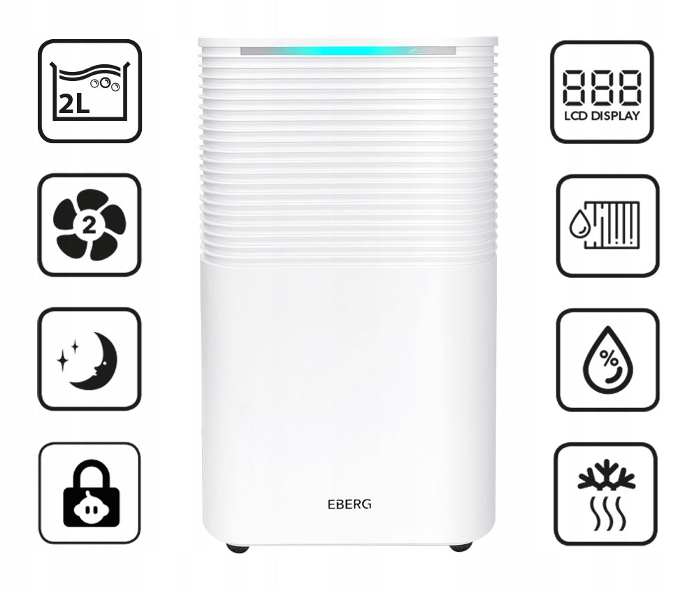 Osuszacz powietrza EBERG RICO pochłaniacz 12l/24h +WiFi +TIMER +higrostat