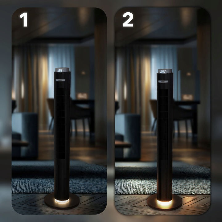 EBERG Wentylator kolumnowy stojący EBERG ELIF wiatrak 117cm LED +JONIZACJA+AROMA