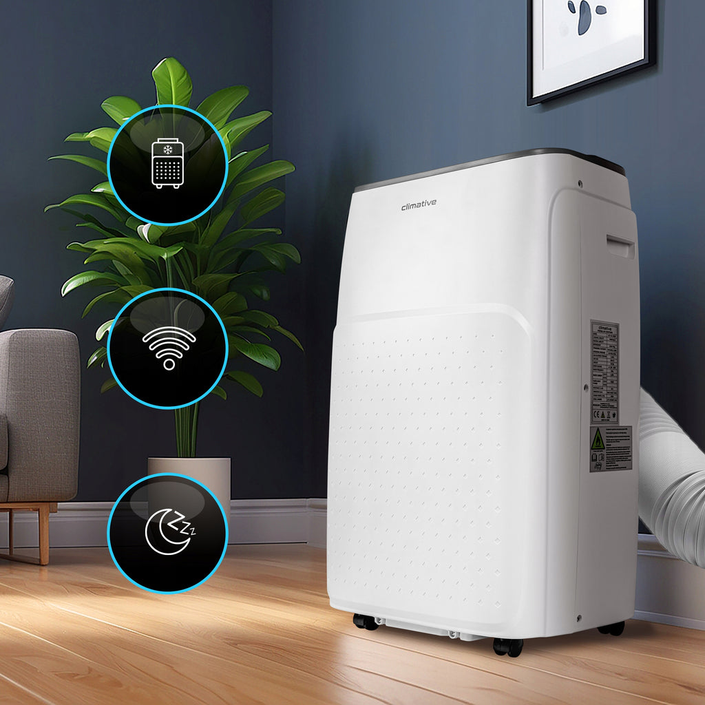 Klimatyzator przenośny pokojowy MINI 2,6 kW mały cichy WiFi 26 m2 uszczelka