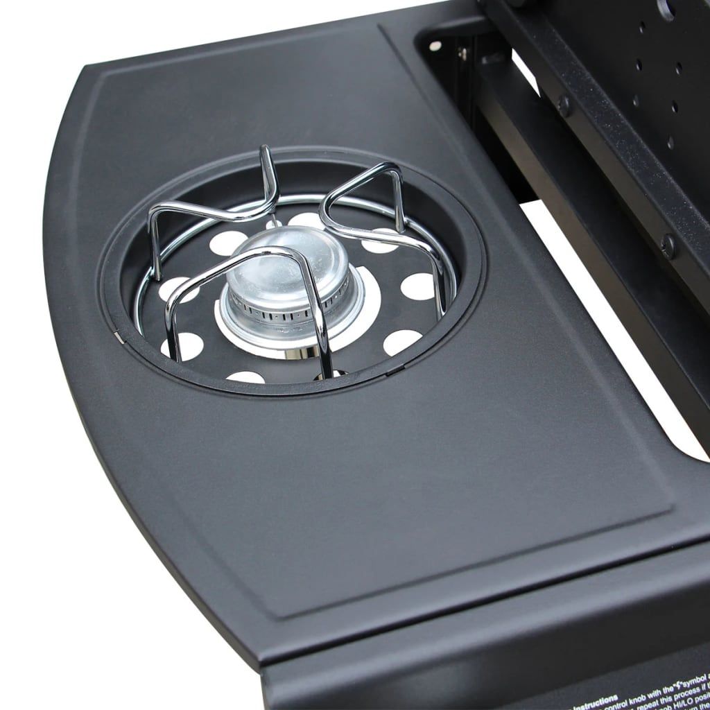 Grill gazowy Vidaxl z 4+1 palnikami, czarny