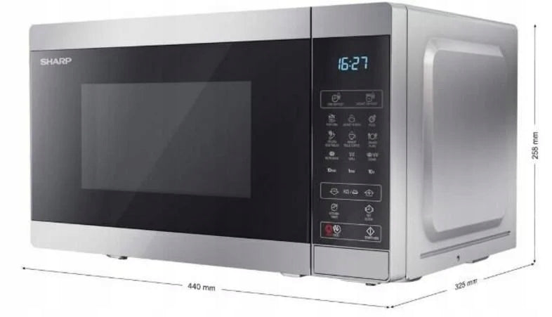 KUCHENKA MIKROFALOWA SHARP MIKROFALÓWKA YC-MG02E SREBRNA 800W 20L