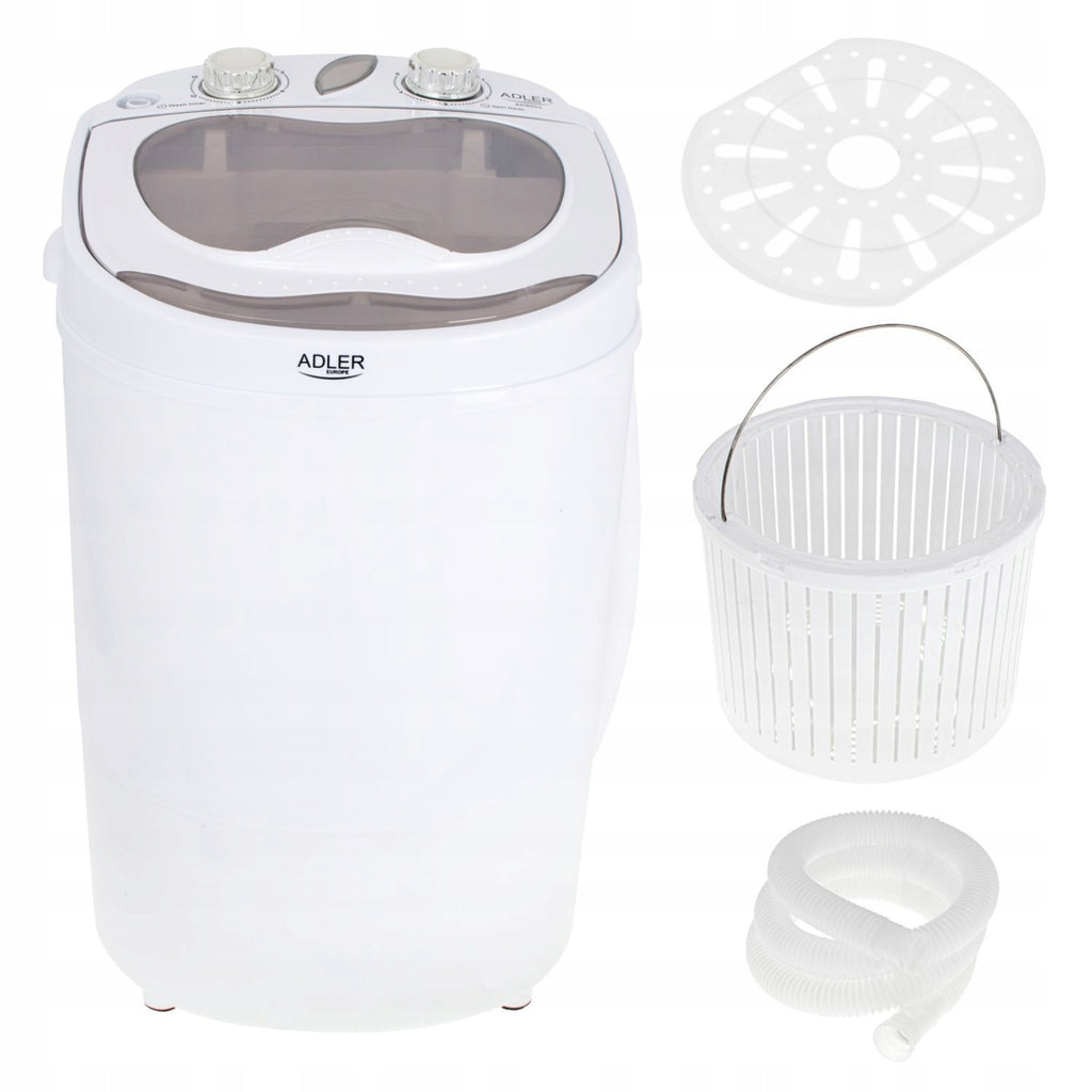 ADLER MINI PRALKA TURYSTYCZNA 3kg Z WIRÓWKĄ 1kg 2w1 DOMOWA TURYSTYCZNA NA DZIAŁKĘ