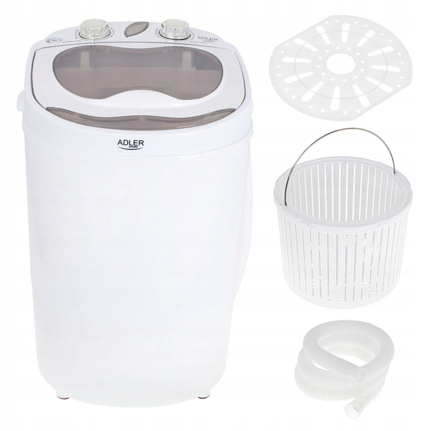 ADLER MINI PRALKA TURYSTYCZNA 3kg Z WIRÓWKĄ 1kg 2w1 DOMOWA TURYSTYCZNA NA DZIAŁKĘ