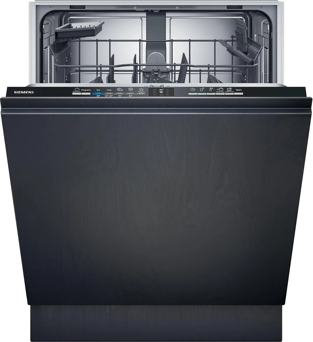 Siemens SN43ES14VE, iQ300 Smarter Geschirrspüler, Unterbau-Spülmaschine mit Besteckschublade, 60 cm, automatische Türöffnung dank autoOpen dry, besonders leise mit iQdrive-Motor, aquaStop, Edelstahl