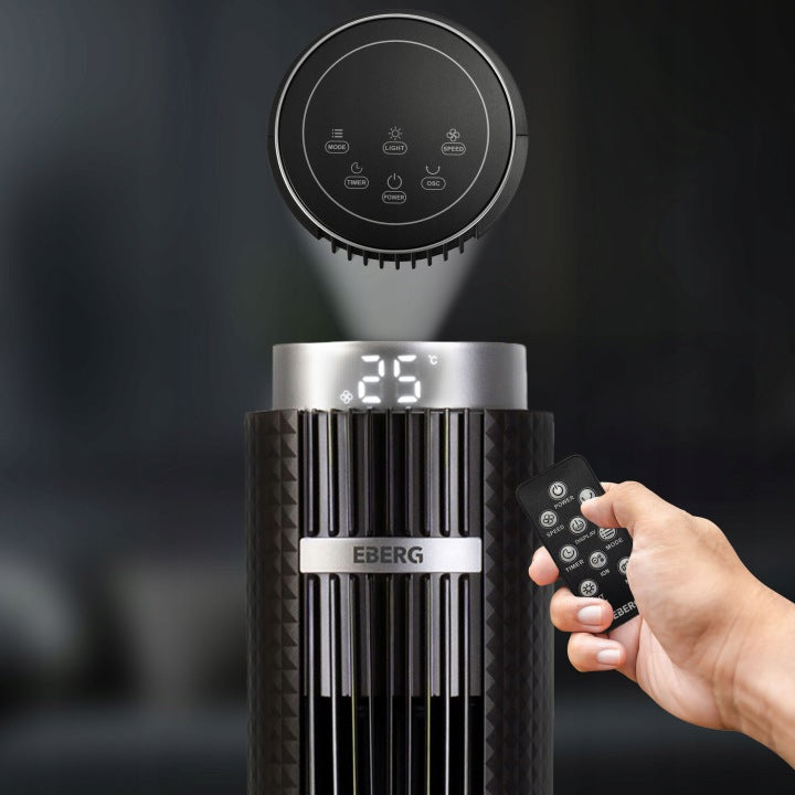 EBERG Wentylator kolumnowy stojący EBERG ELIF wiatrak 117cm LED +JONIZACJA+AROMA