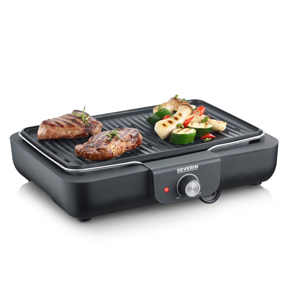 Grill stołowy Severin PG 8556 z płytą grillową - 2300 W, czarny