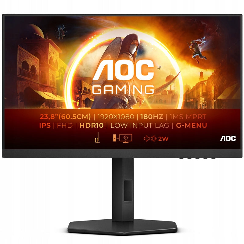 AOC 24G4XE | 23,8  | IPS | 16:9 | 180 Hz | 1 ms | 1920 x 1080 pikseli | Porty