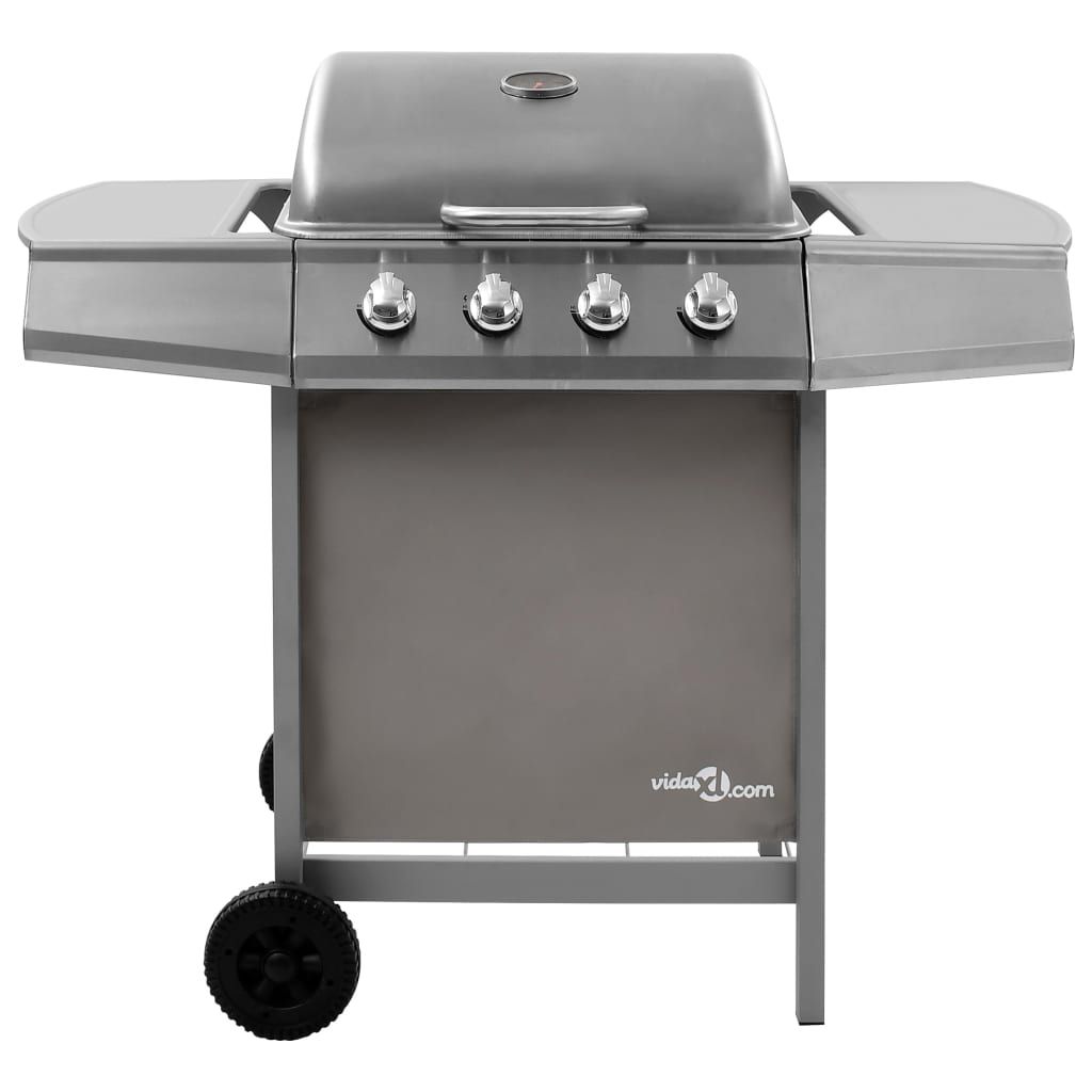 Grill gazowy Vidaxl 4-palnikowy, srebrny