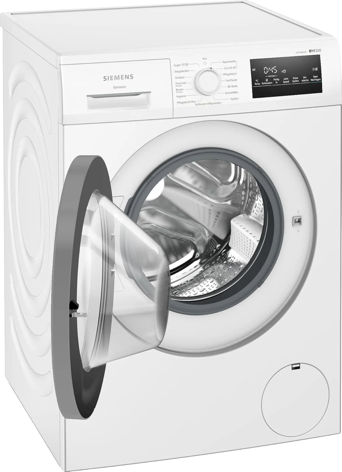 Siemens WM14N223 Waschmaschine iQ300, Frontlader mit 7kg Fassungsvermgen, 1400 UpM, speedPack L, LED-Display,Outdoor-Programm, Wei, 60cm