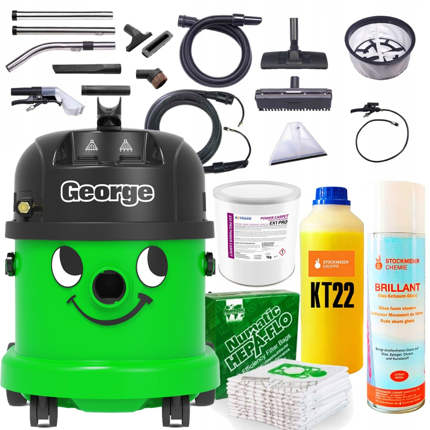 MOCNY ODKURZACZ PIORĄCY NUMATIC GEORGE GVE370-2 do tapicerki dywanów 4w1