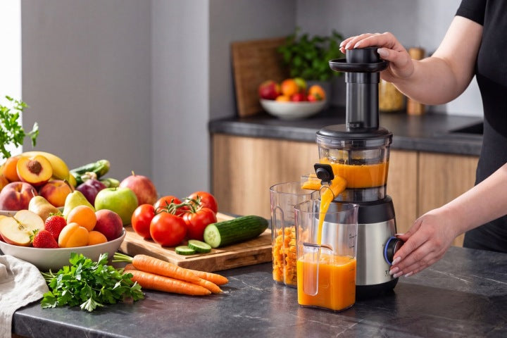 Transa Electronics WYCISKARKA WOLNOOBROTOWA DO SOKÓW OWOCÓW WARZYW JuiceWell DUŻA MOC 400W