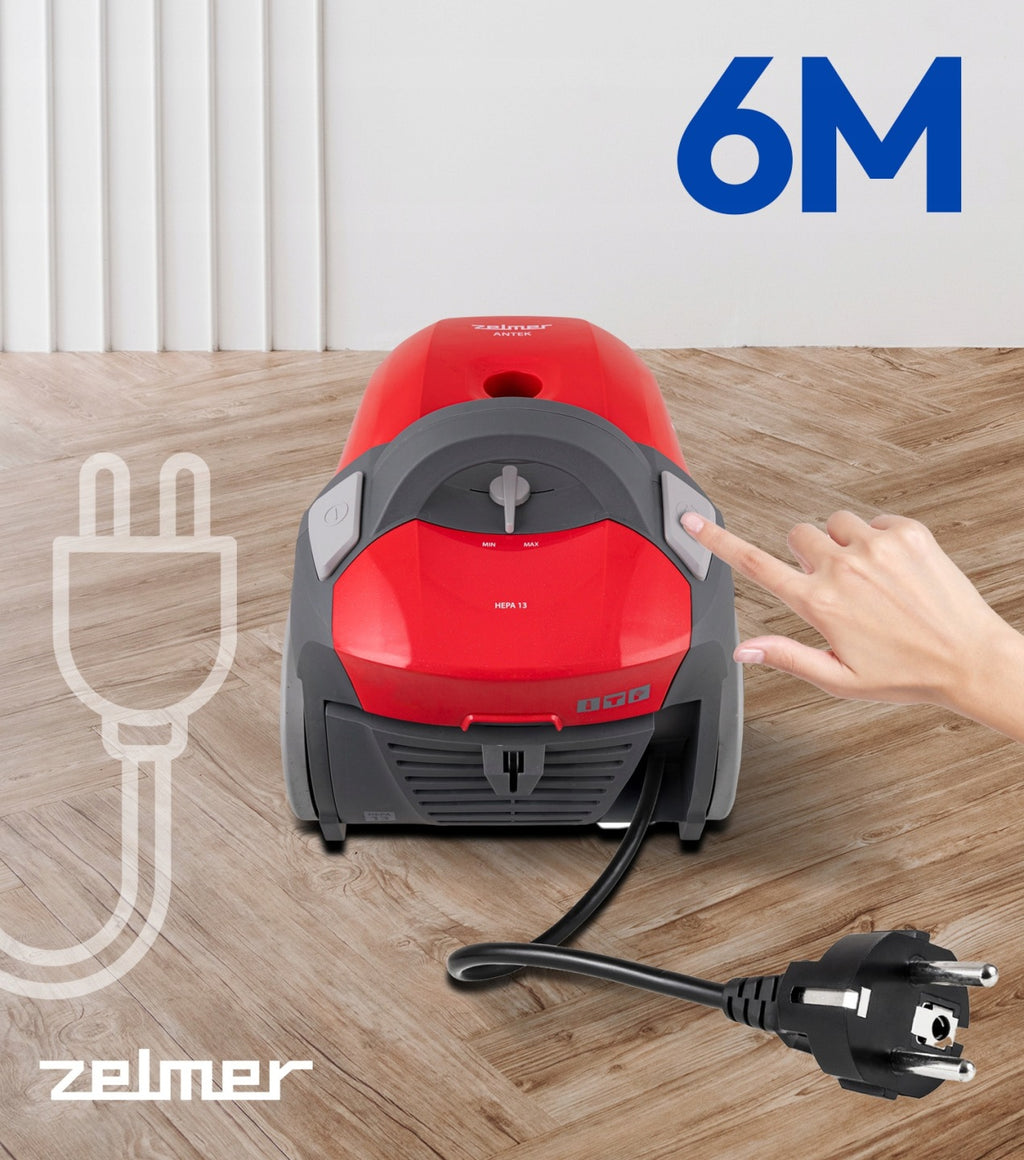 ODKURZACZ WORKOWY ZELMER ANTEK TRADYCYJNY Z FILTREM HEPA +KOŃCÓWKI ECO 900W