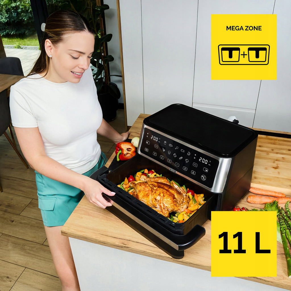 Frytkownica beztłuszczowa 11L Air Fryer Yoer 2800W 12 programów 23 elementy