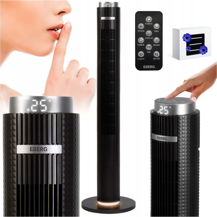 EBERG Wentylator kolumnowy stojący EBERG ELIF wiatrak 117cm LED +JONIZACJA+AROMA