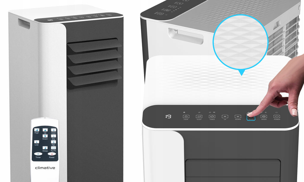 Klimatyzator przenośny pokojowy MINI 2,6 kW mały cichy WiFi 26 m2 uszczelka