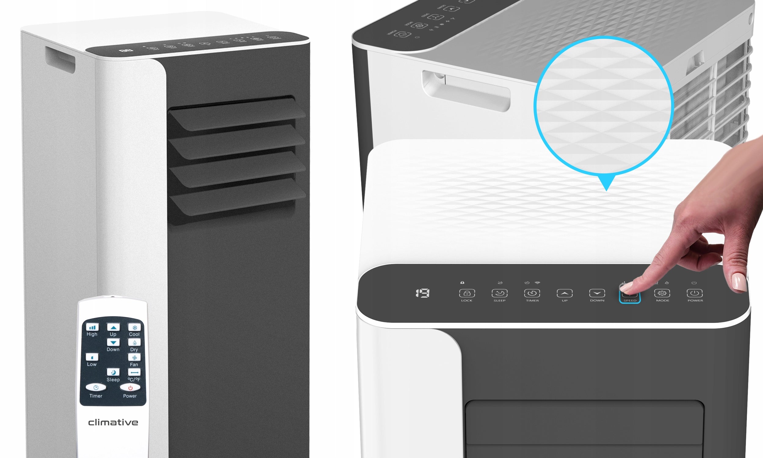 Klimatyzator przenośny pokojowy MINI 2,6 kW mały cichy WiFi 26 m2 uszczelka