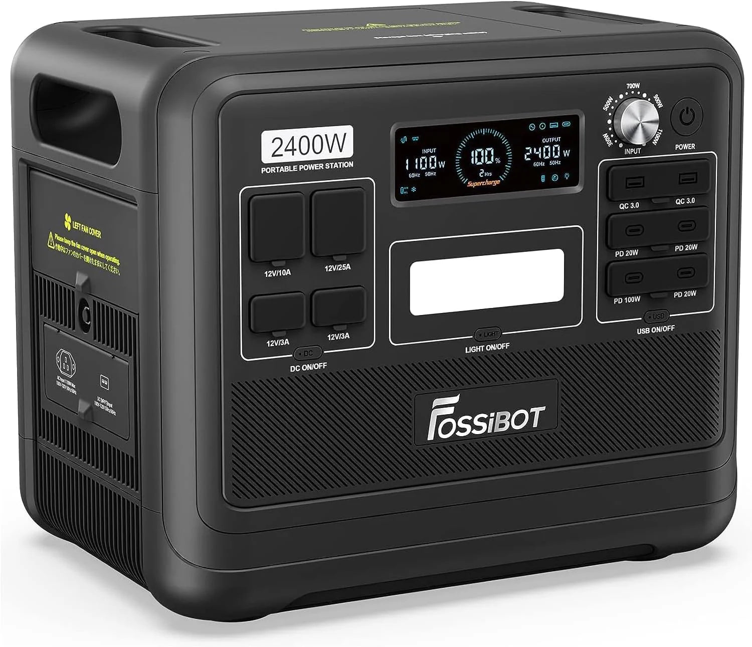 FOSSiBOT F2400 Generator solarny, 2048 Wh LiFePO4 akumulator zapasowy z wyjściami 24000 W AC (4600 W Peak)