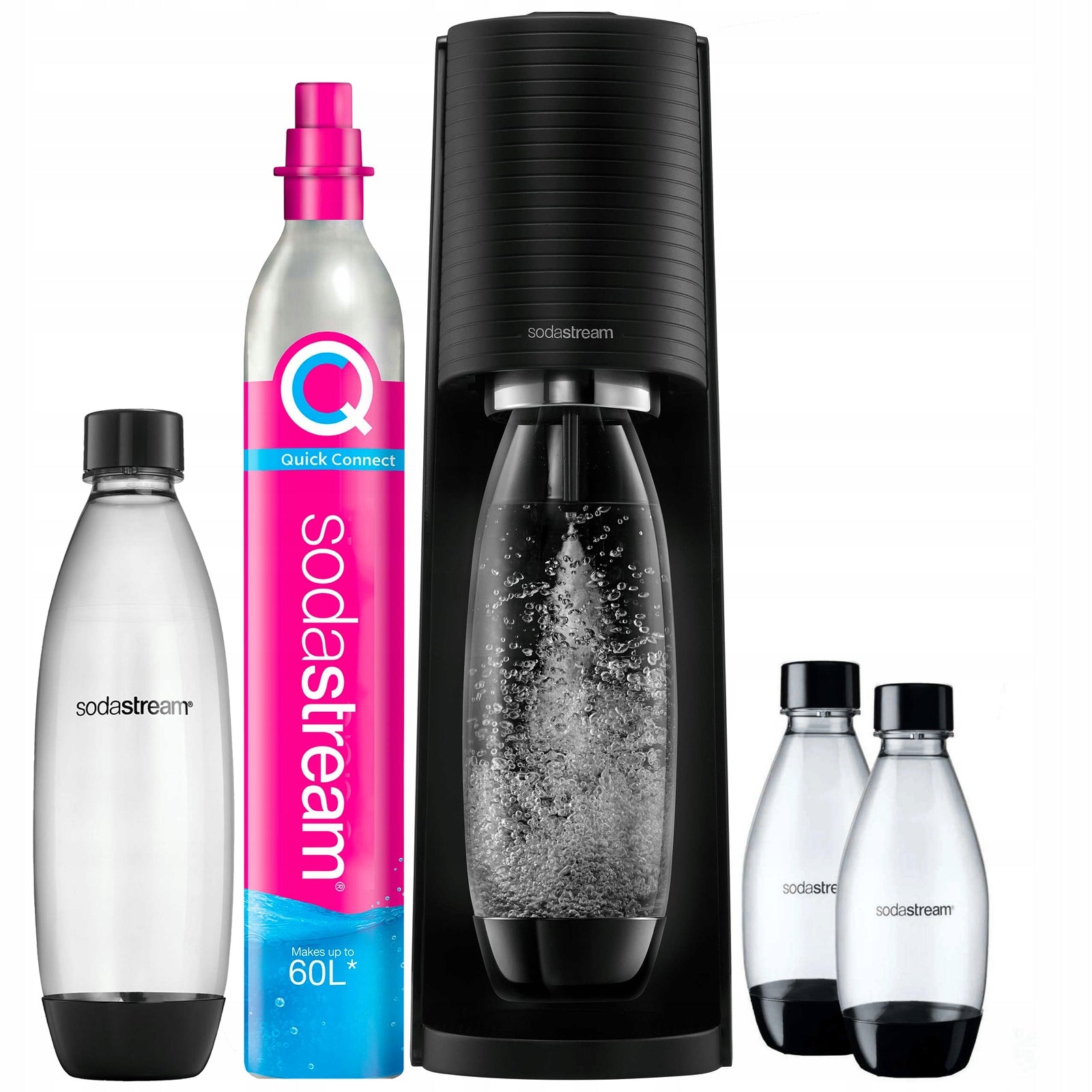 Saturator SodaStream Terra czarny do wody + 3 butelki + nabój z gazem CO2