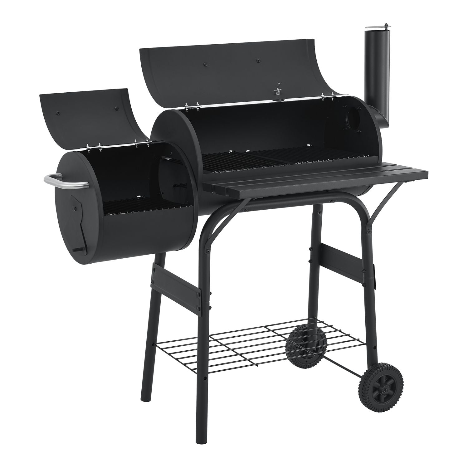 Arielli Charcoal Barbecue Smoker 115 x 110 x 64 cm - Black [casa.pro]