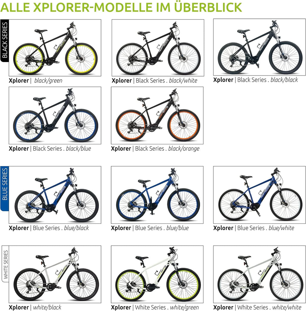 Highphoria Elektrofahrrad Erwachsene, 250W 25 km/h E-Bike mit Batterie, Starker Motor, Kettenschaltung, E-Mountainbike mit Hydraulische Federgabel Pedelec für Damen & Herren