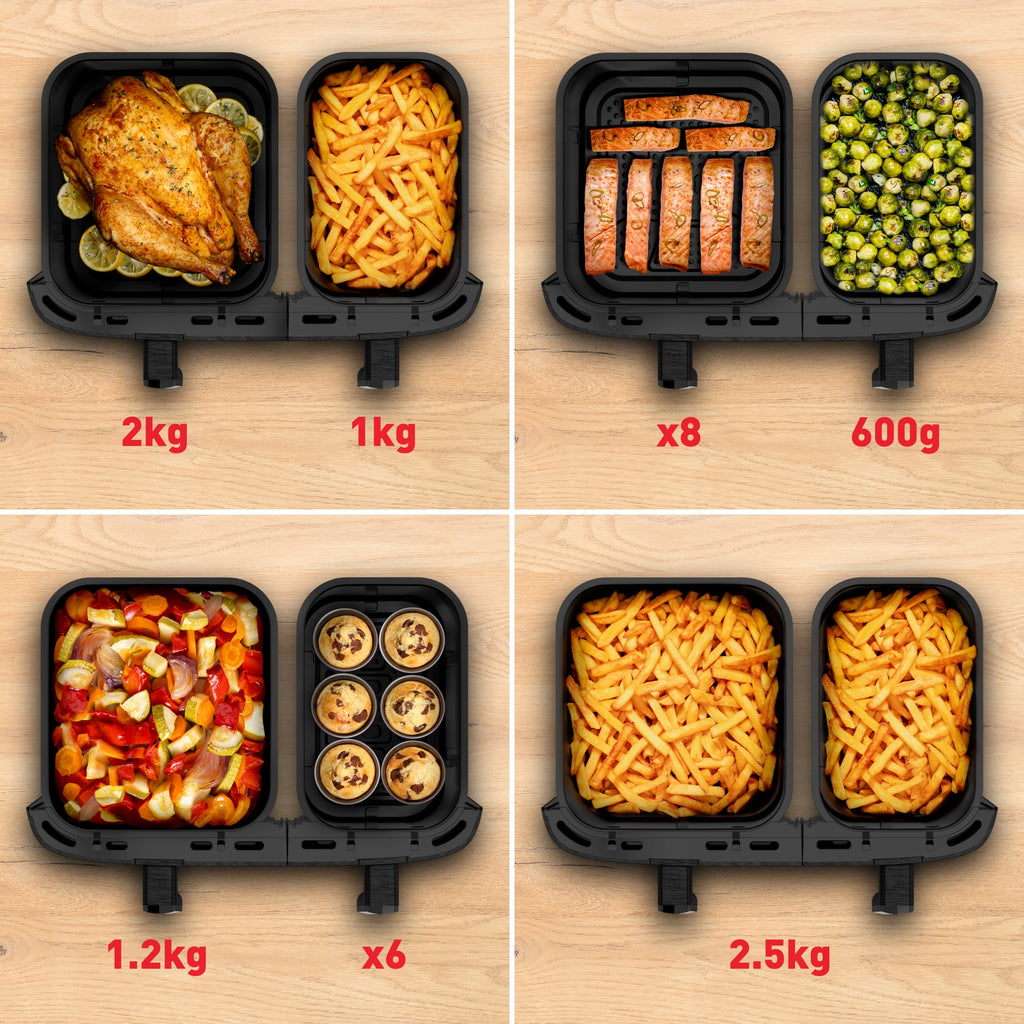 Frytkownica beztłuszczowa TEFAL EY9428E XXL 11l 2700W dwukomorowa Air Fryer