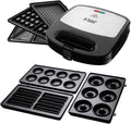 Russell Hobbs elektrisk grill, utbytbara tallrikar, smörgåsmaskin, diskmaskinssäkra tallrikar, 3-i-1 24540-56 & Russell Hobbs 3-pack snackstallrikar, cake pop, minimunk och churros passar till Fiesta 24540-56