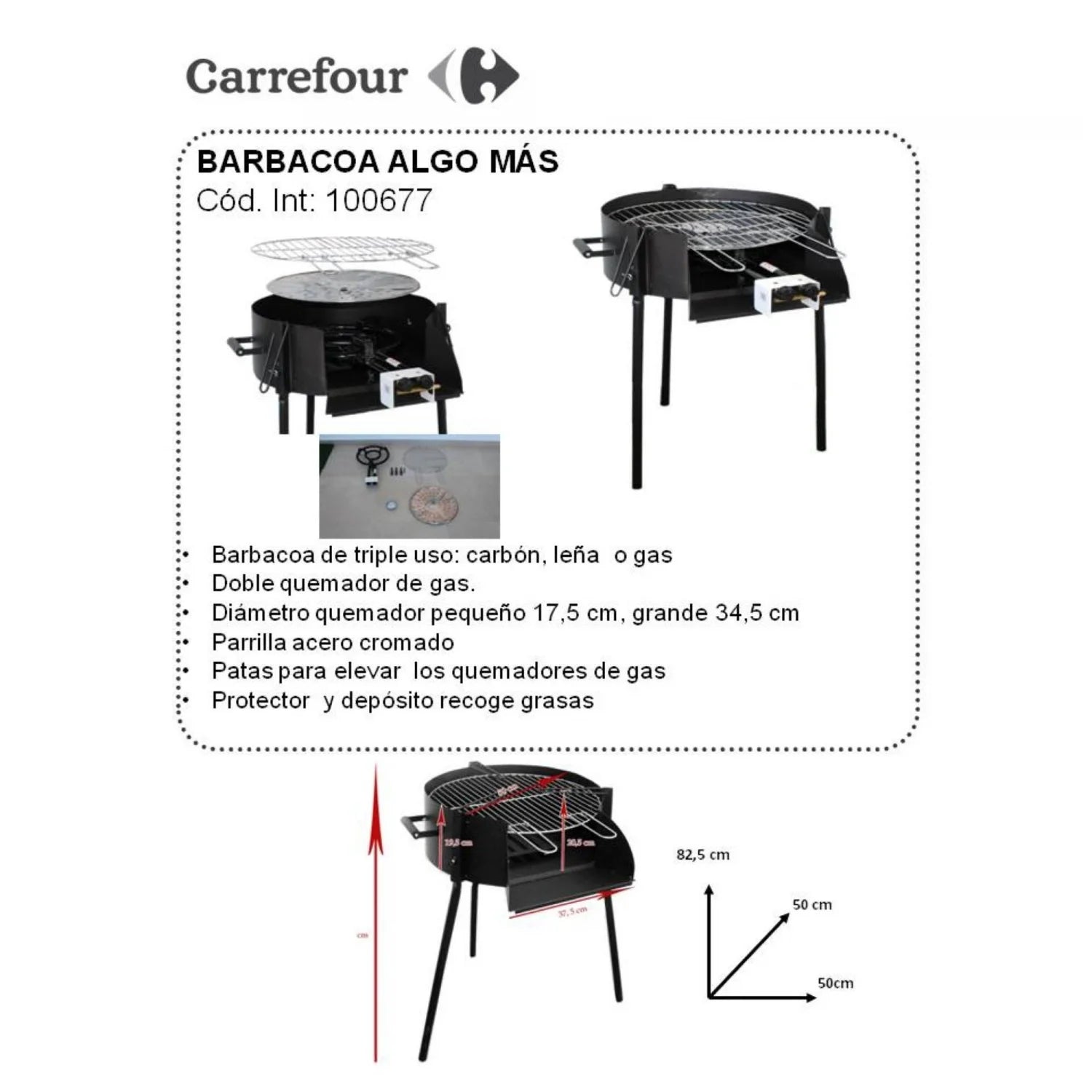 Grill gazowy Algo Más 50cm Triple Use z 2 palnikami