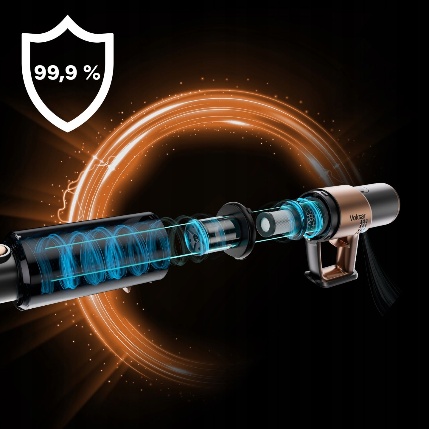 Odkurzacz Bezprzewodowy Pionowy Mopujący Myjący VOKSAR S11 PRO MOP 5w1 LED