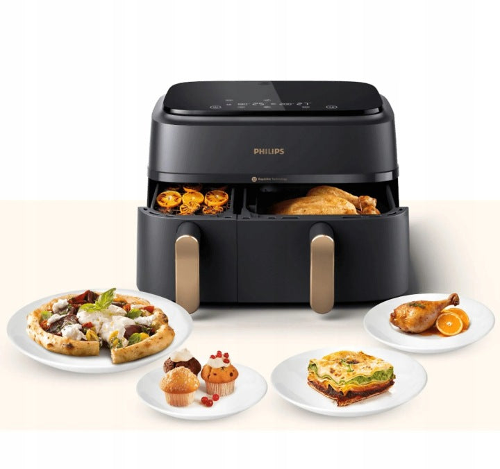 Philips Dwukomorowa frytkownica beztłuszczowa airfryer Philips Ovi 9L 2750W NA352