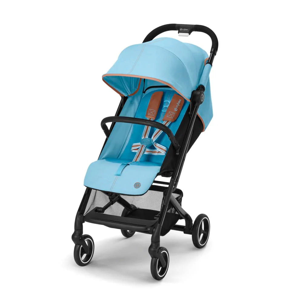 Cybex Gold Kinderwagen Beezy mit One-Pull Harness, Ab Geburt bis ca. 4 Jahre (max. 22 kg), Kompakt und ergonomisch, Magic Black (Schwarz mit schwarzem Rahmen)