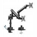 Uchwyt na Dwa Monitory 17-32 16kg USB VESA REGULOWANY biurkowy do biurka