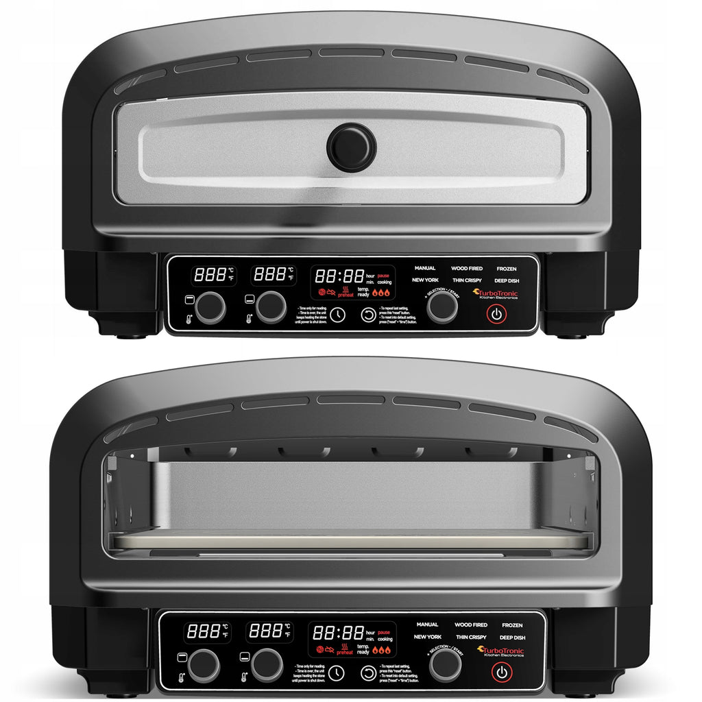Piec do pizzy elektryczny 2200 W 450°C z kamieniem szamotowym 37 cm łopata