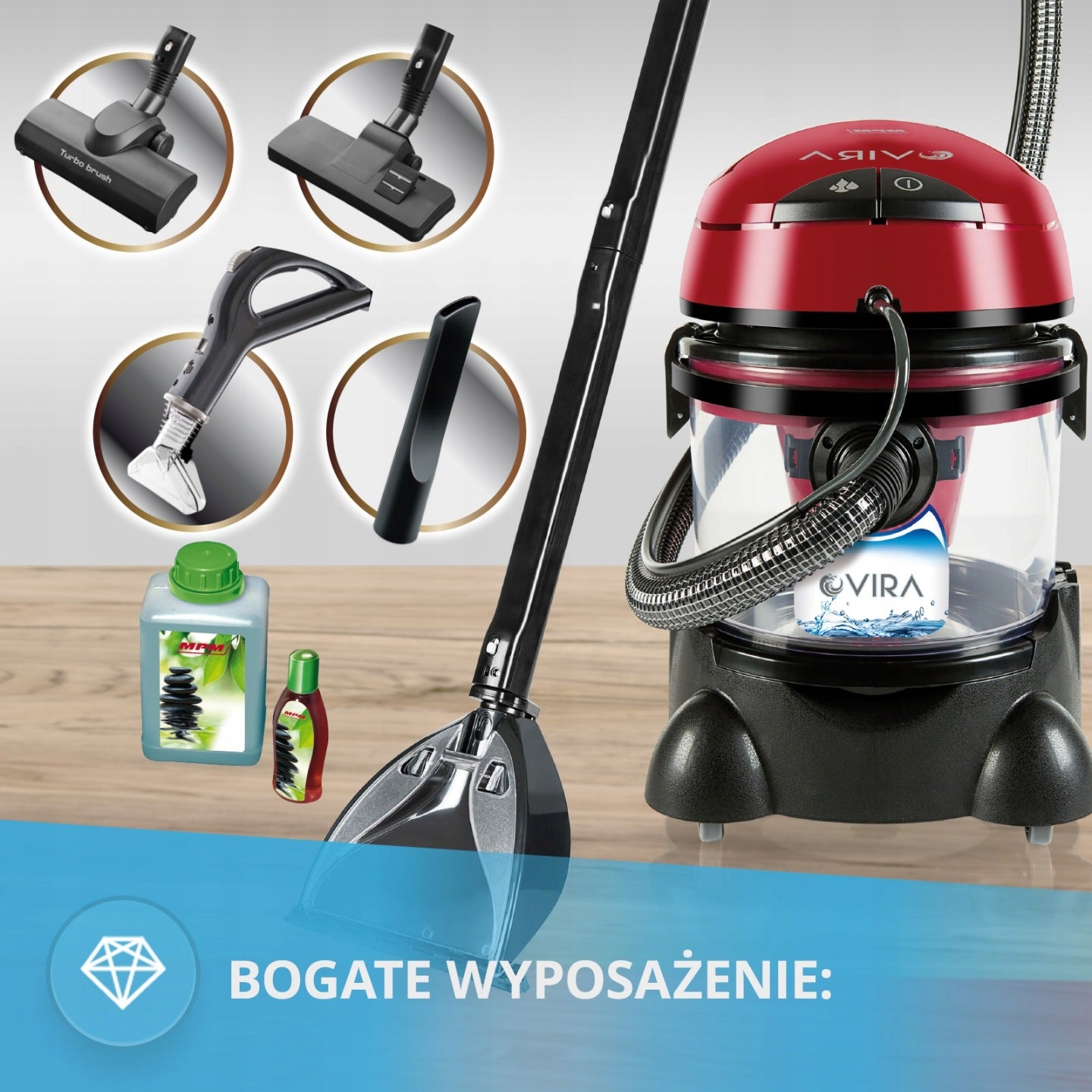 Odkurzacz piorący wodny Vira MPM MOD-22 Zbiornik na wodę 10L 2400W