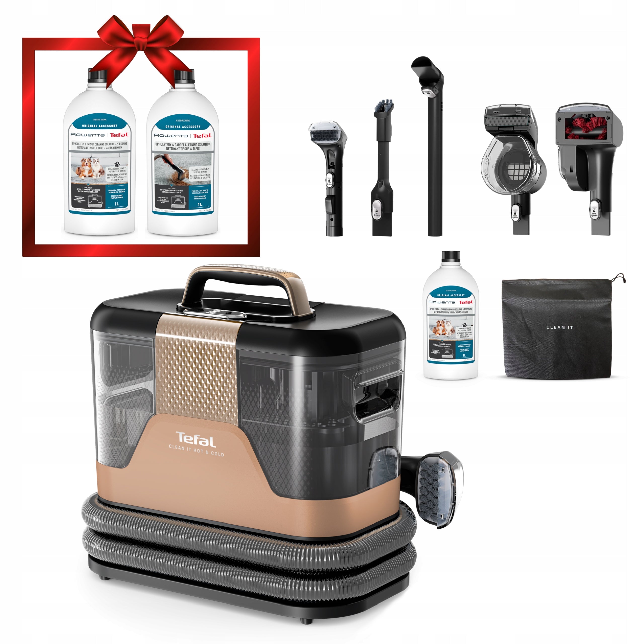 Odkurzacz piorący do tapicerki dywanów Tefal Clean It Hot&Cold IZ7021 1150W