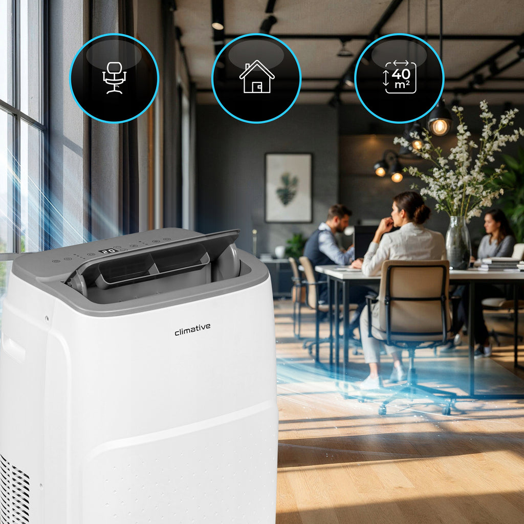 Klimatyzator przenośny pokojowy MINI 2,6 kW mały cichy WiFi 26 m2 uszczelka